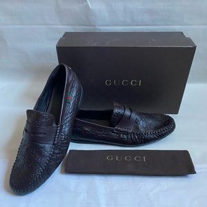 Guccissima Margaux Calf Chocolat Leather Loafters